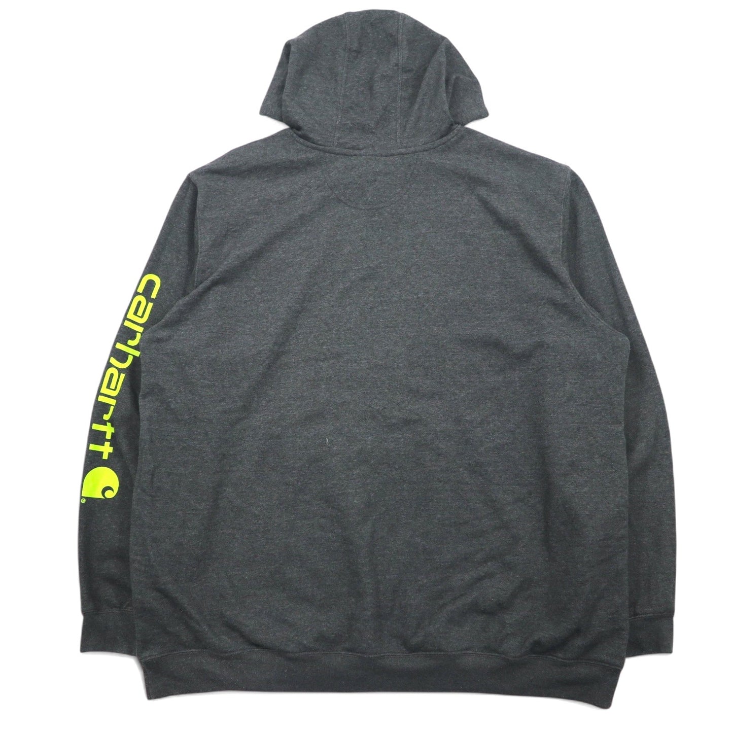 Carhartt ルーズフィット プルオーバーパーカー 2XL グレーコットン裏起毛袖 MIDWEIGHT HOODED Logo SWEATSHIRT ロゴ K288 ホンジュラス製