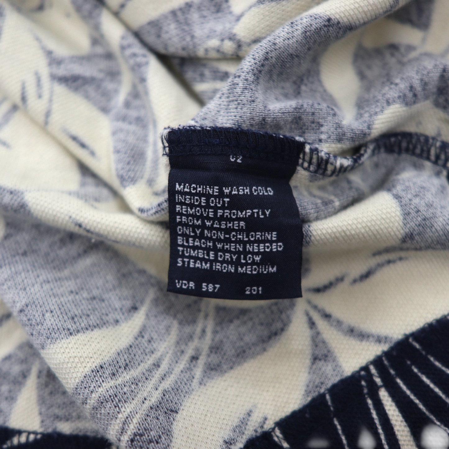 NAUTICA ポロシャツ XL ネイビー コットン 総柄 ハイビスカス 花 ビッグサイズ