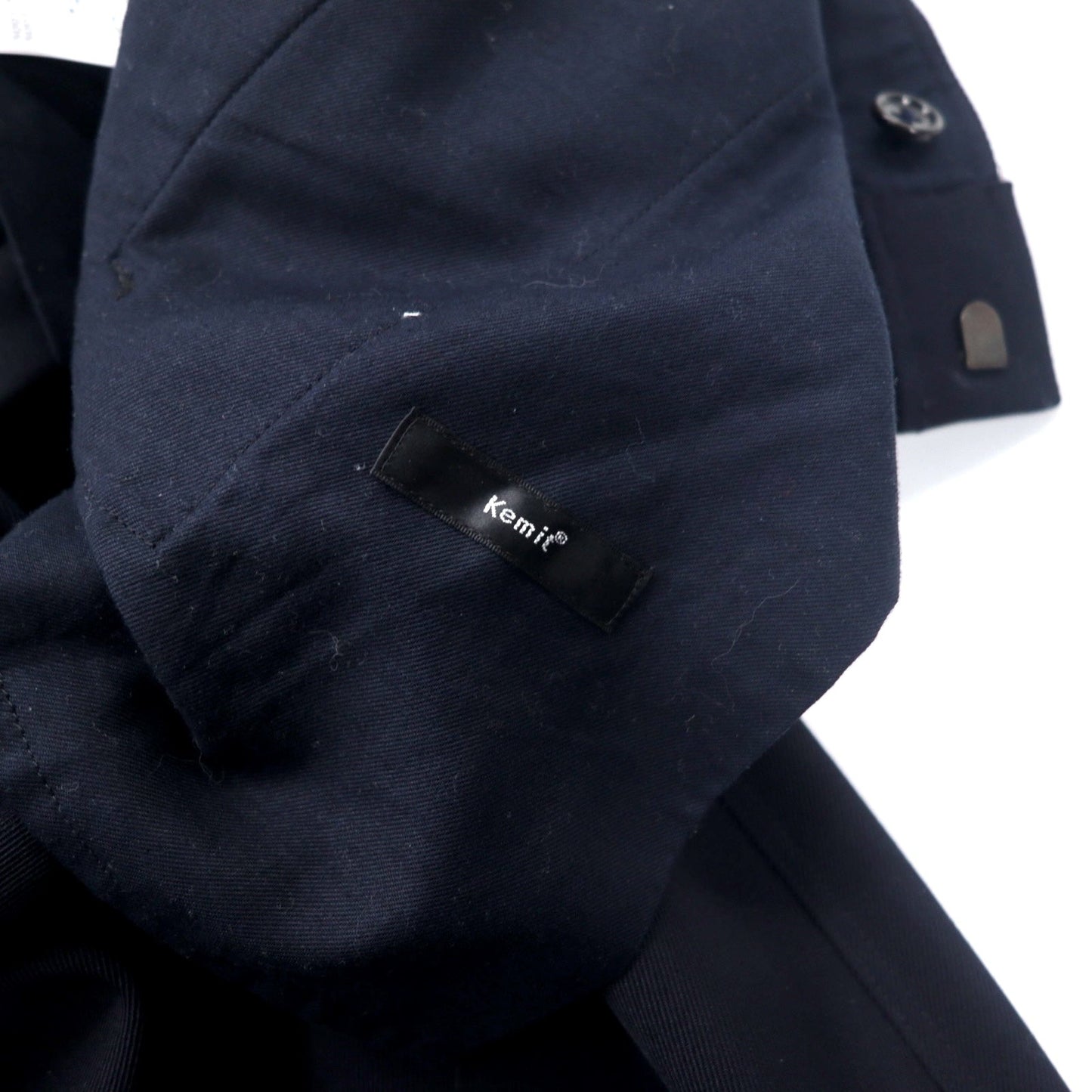 Kemit ウールタックパンツ テーパード スラックス 48 ネイビー ウール ギャバジン 0301-0209 日本製