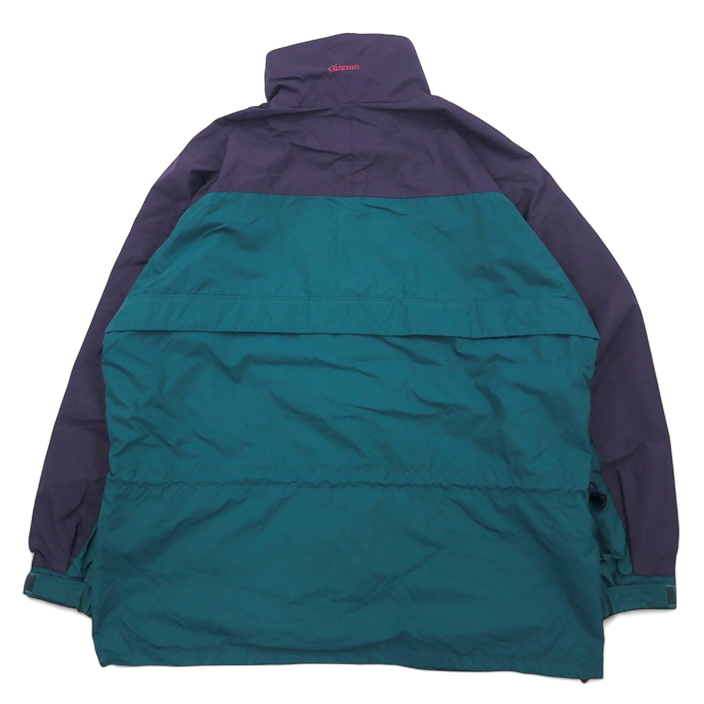 Columbia 90年代 セーリングジャケット マウンテンパーカー L グリーン パープル ナイロン Radial Sleeve ドローコード ジップインジップ搭載 Gizzmo