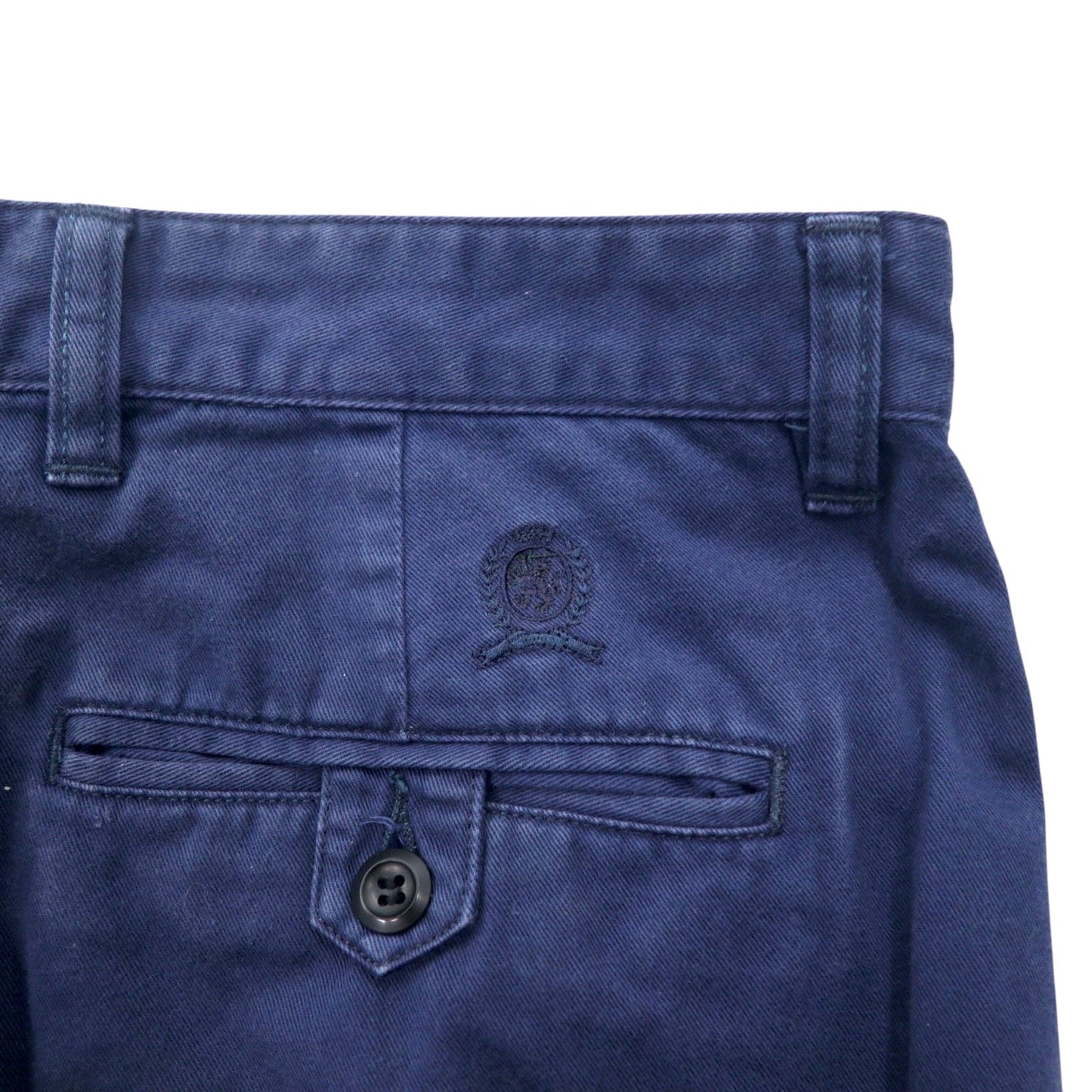 TOMMY HILFIGER タック ワイド チノパンツ M ネイビー コットン