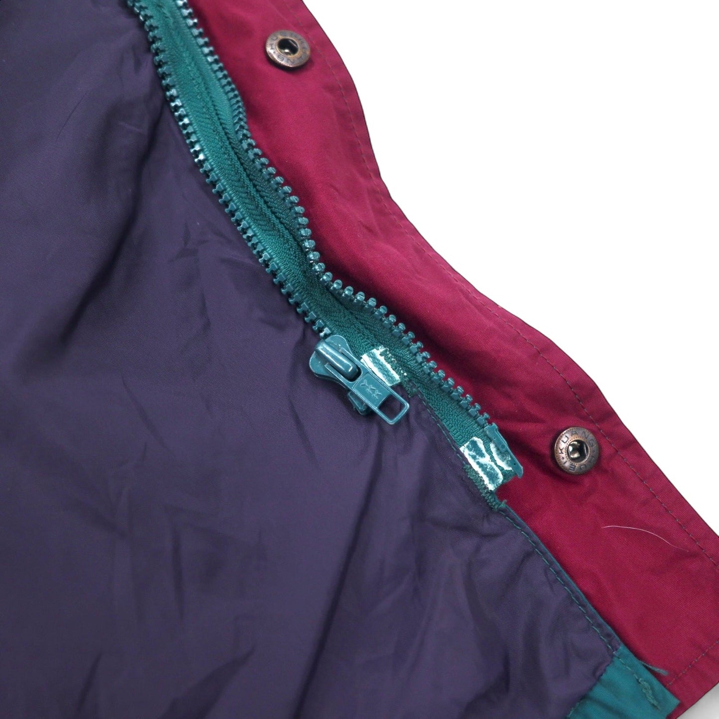 Columbia 90年代 セーリングジャケット マウンテンパーカー L グリーン パープル ナイロン Radial Sleeve ドローコード ジップインジップ搭載 Gizzmo