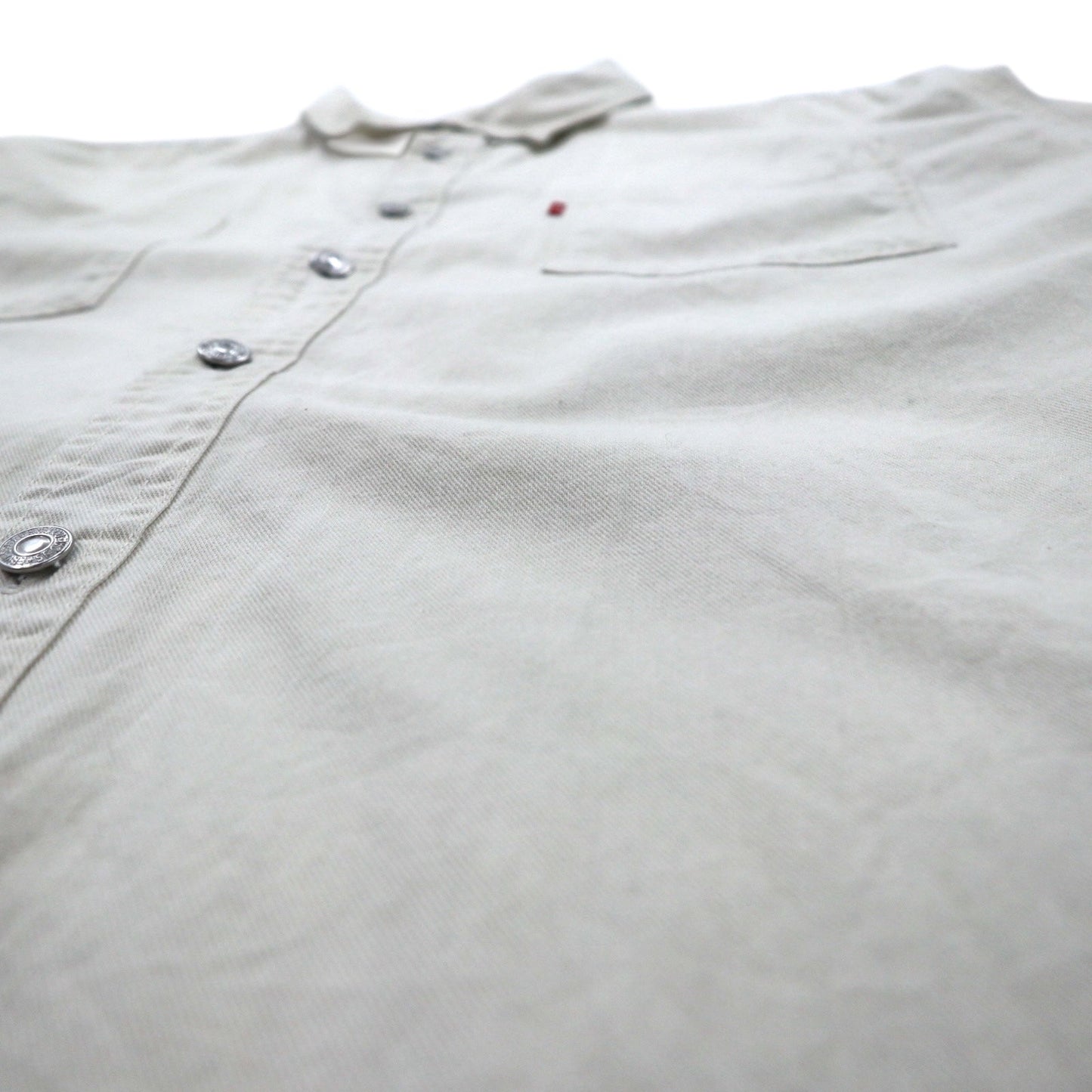 LEVI'S JEANS 00年代 チノ ワークシャツ 2XL ベージュ コットン メタルボタン ビッグサイズ