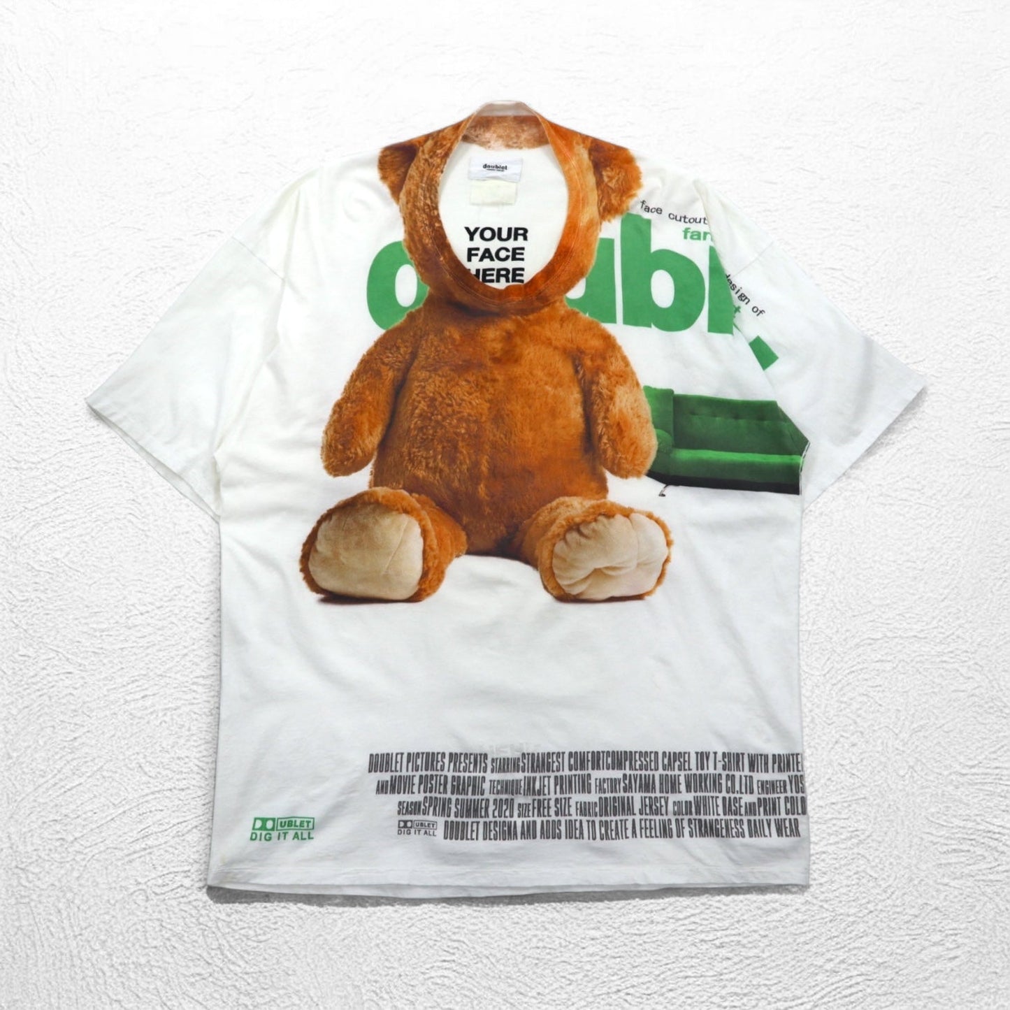 doublet YOUR FACE HERE Tシャツ FREE ホワイト TED テッド CAPSULETOY COMPRESSED