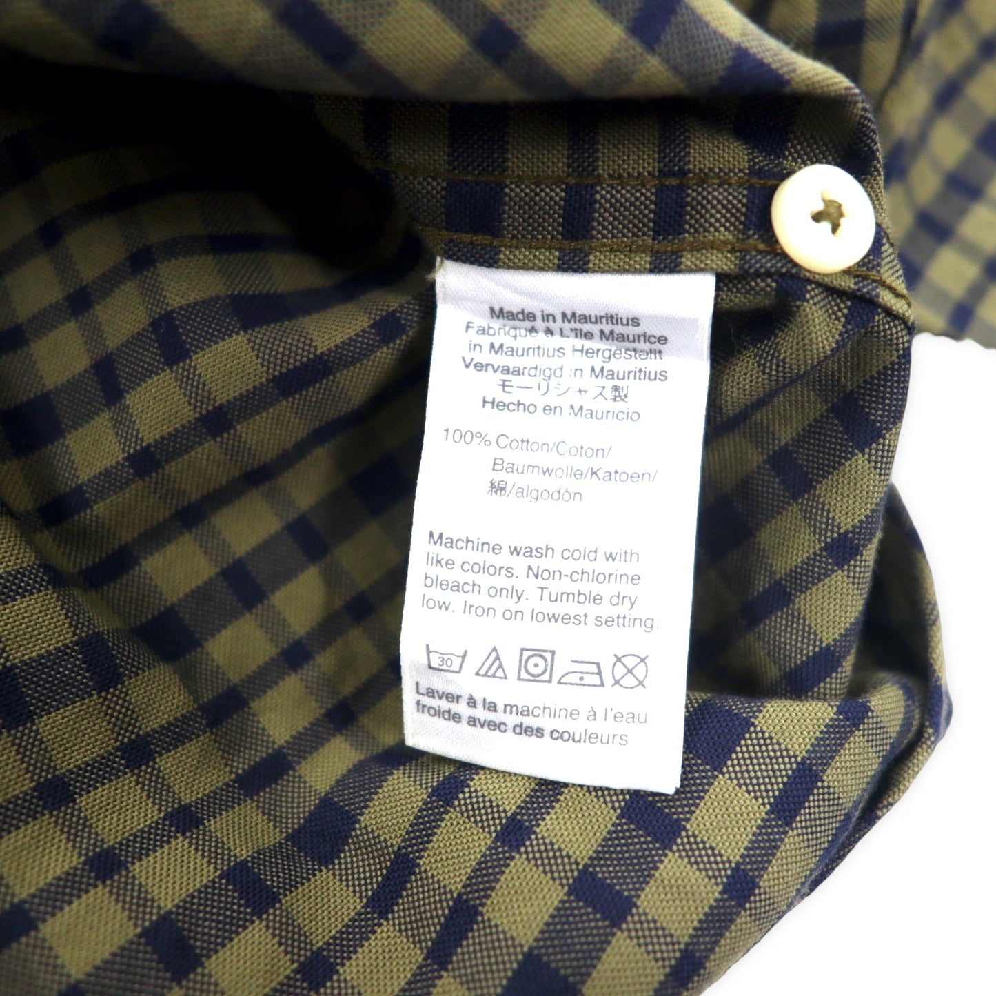 J.Crew ボタンダウンシャツ M カーキ ネイビー チェック アメリカンピマコットン