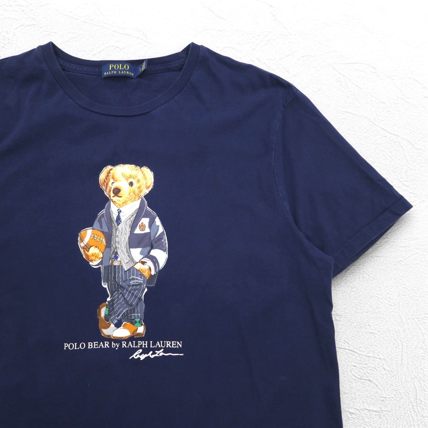 POLO RALPH LAUREN ポロベア Tシャツ L ネイビー コットン プリント