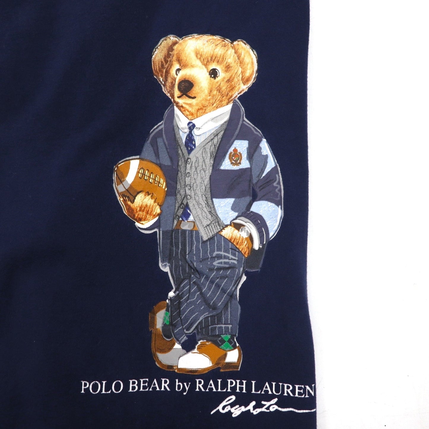 POLO RALPH LAUREN ポロベア Tシャツ L ネイビー コットン プリント