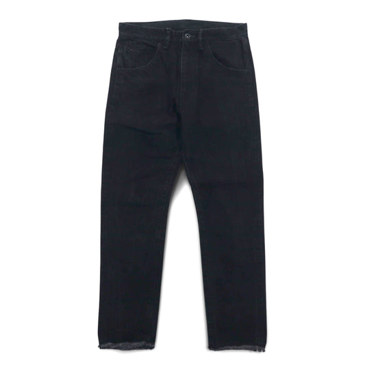bukht カットオフ デニムパンツ S ブラック BASIC 5P SLIM DENIM PANTS B-M31806 日本製