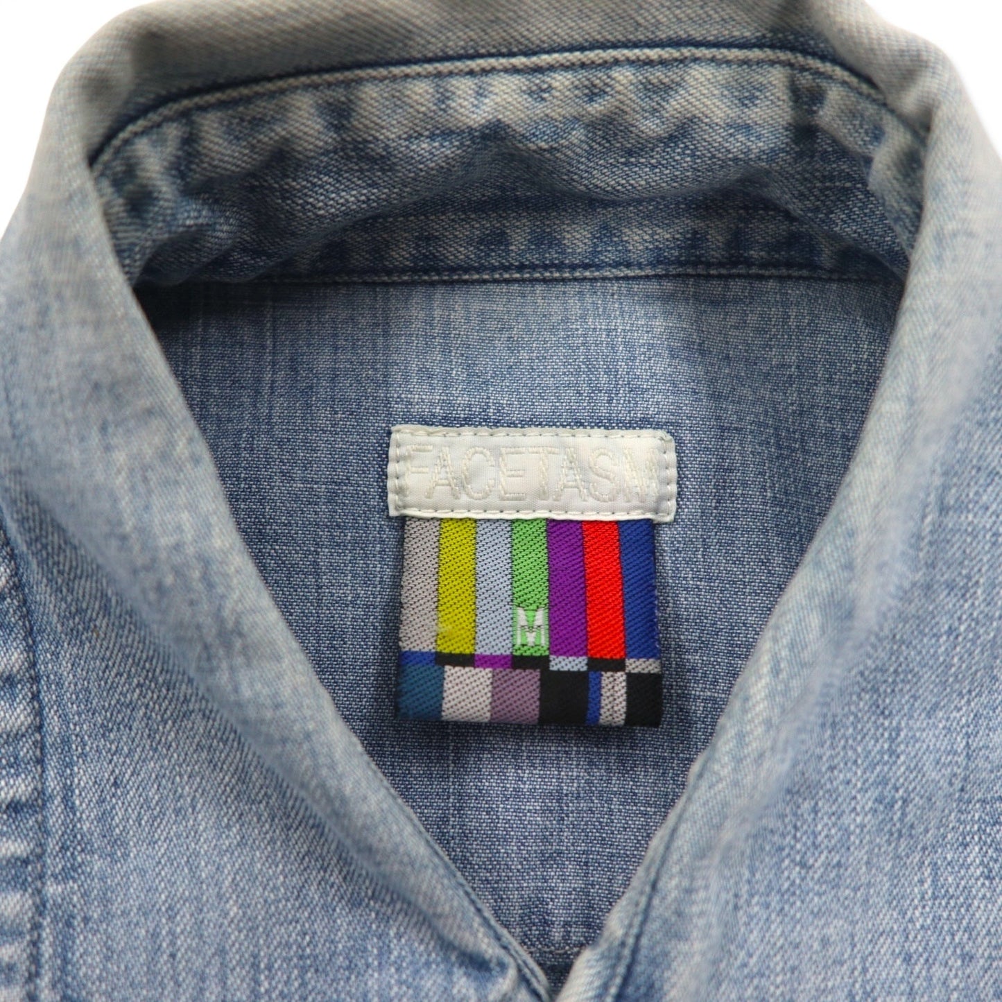 FACETASM ロング丈 デニム ウエスタンシャツ M ブルー コットン 切り替え TK-SH-01 日本製