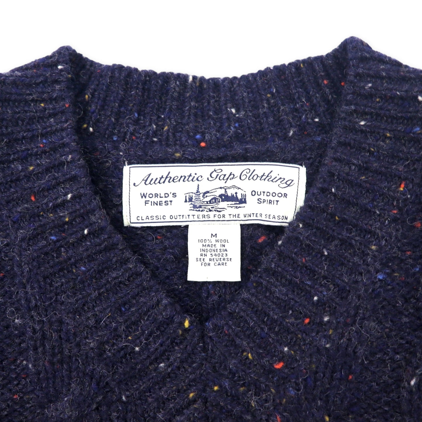 Authentic Gap Clothing ( OLD GAP ) 90年代 フィッシャーマン ニット セーター M ベージュ ウール ビッグサイズ オールドギャップ