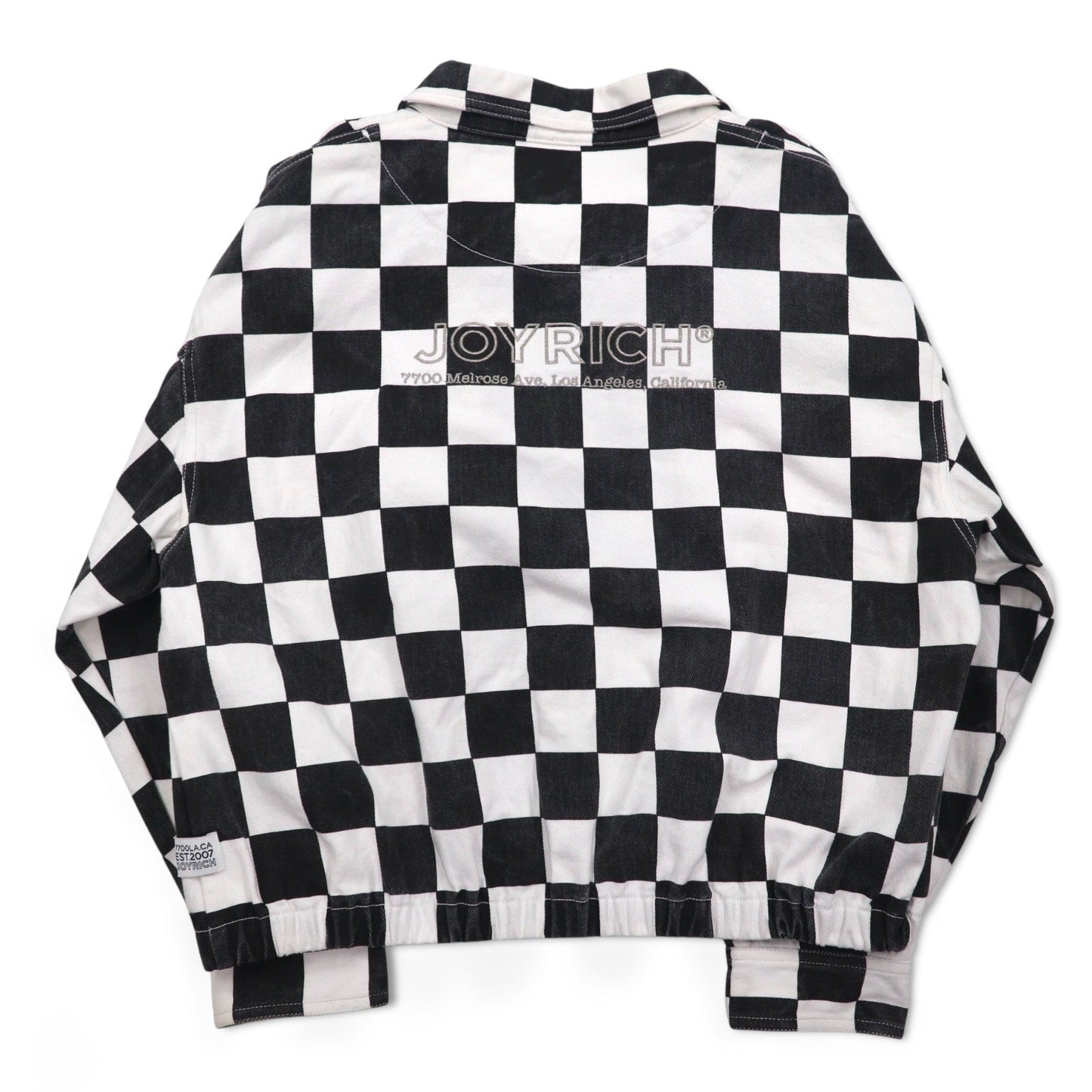 JOYRICH フラッグチェック デニム トラッカージャケット L ホワイト ブラック コットン