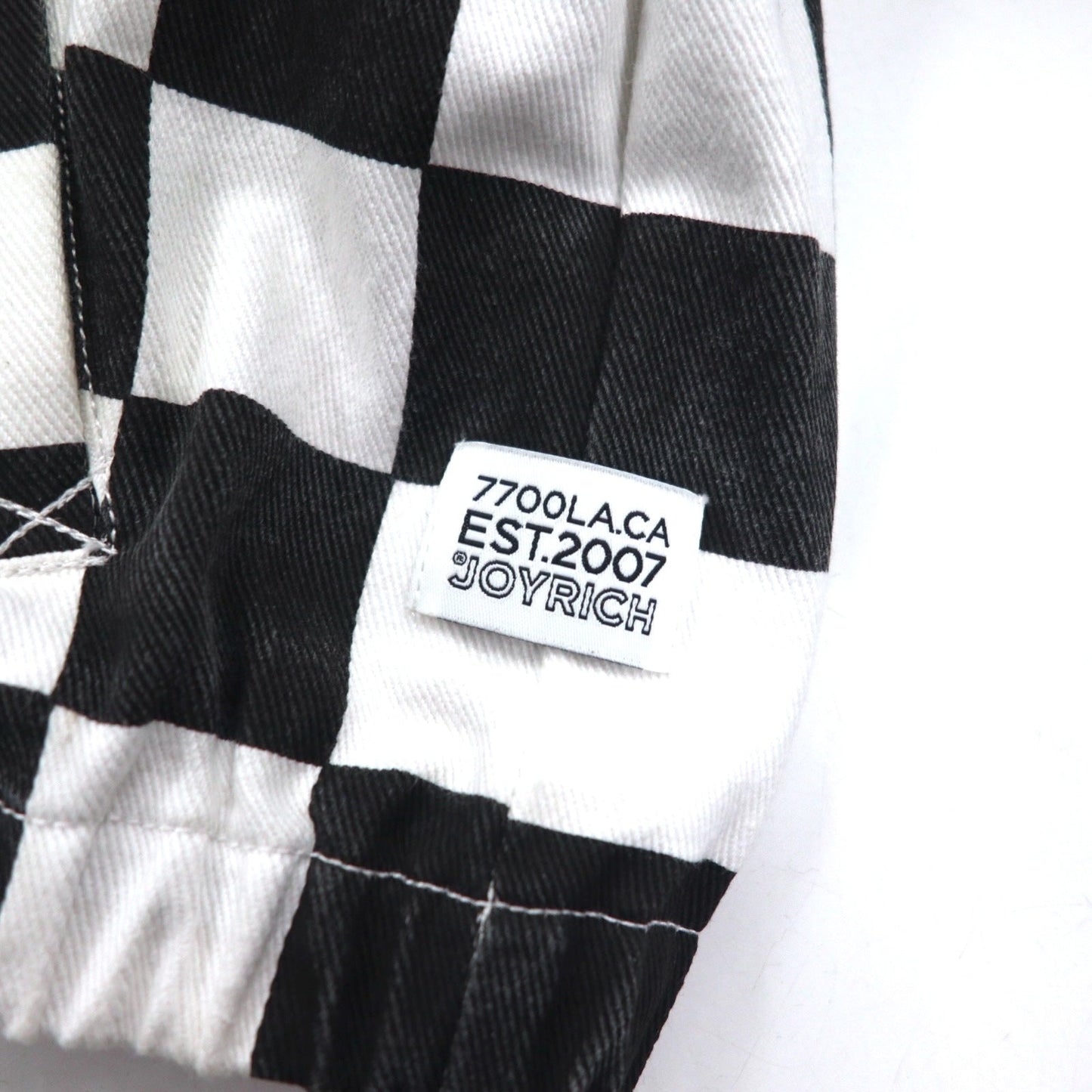 JOYRICH フラッグチェック デニム トラッカージャケット L ホワイト ブラック コットン