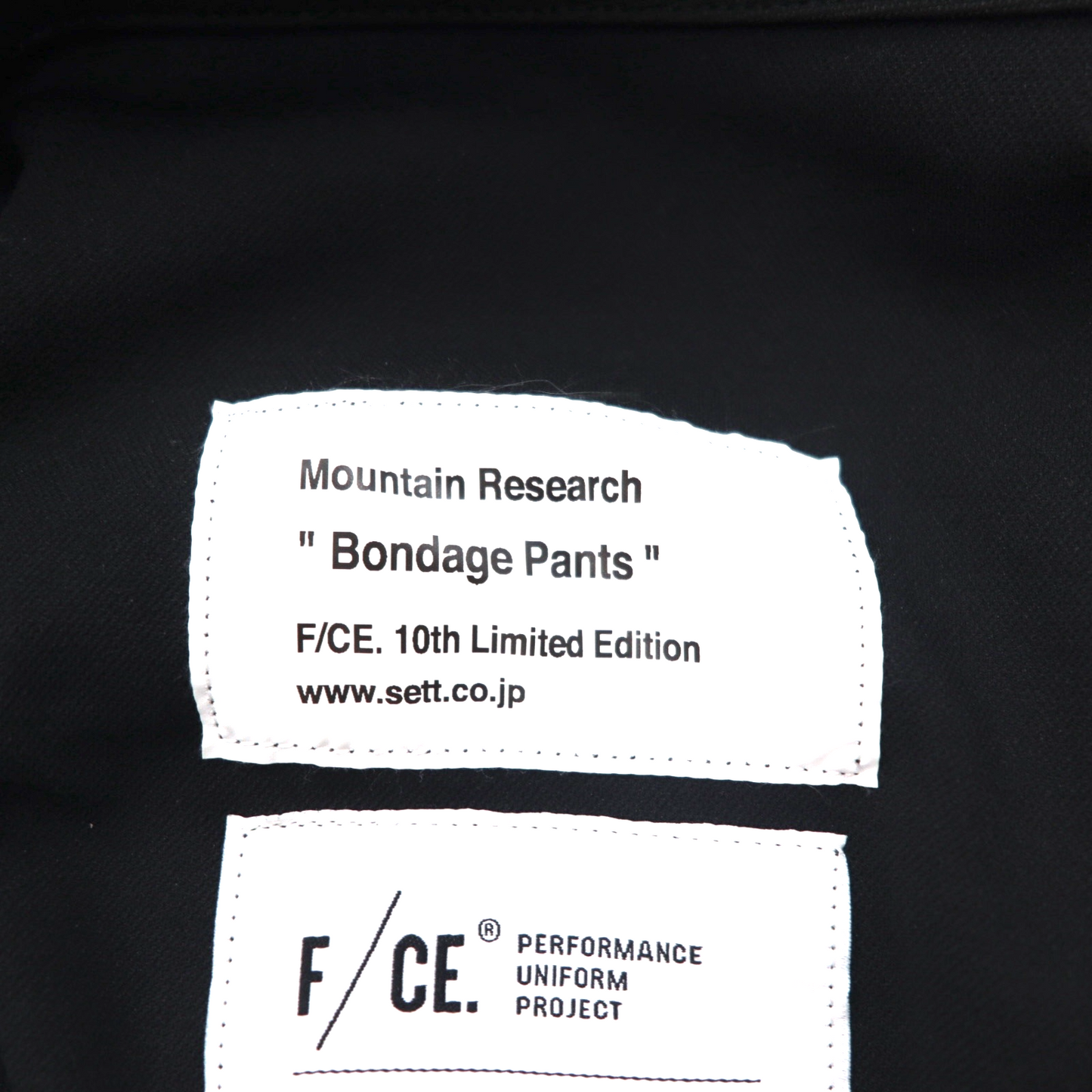 F/CE. × MOUNTAIN RESARCH ボンテージパンツ S ブラック SOLOTEX BONDAGE PANTS 10THFMR001
