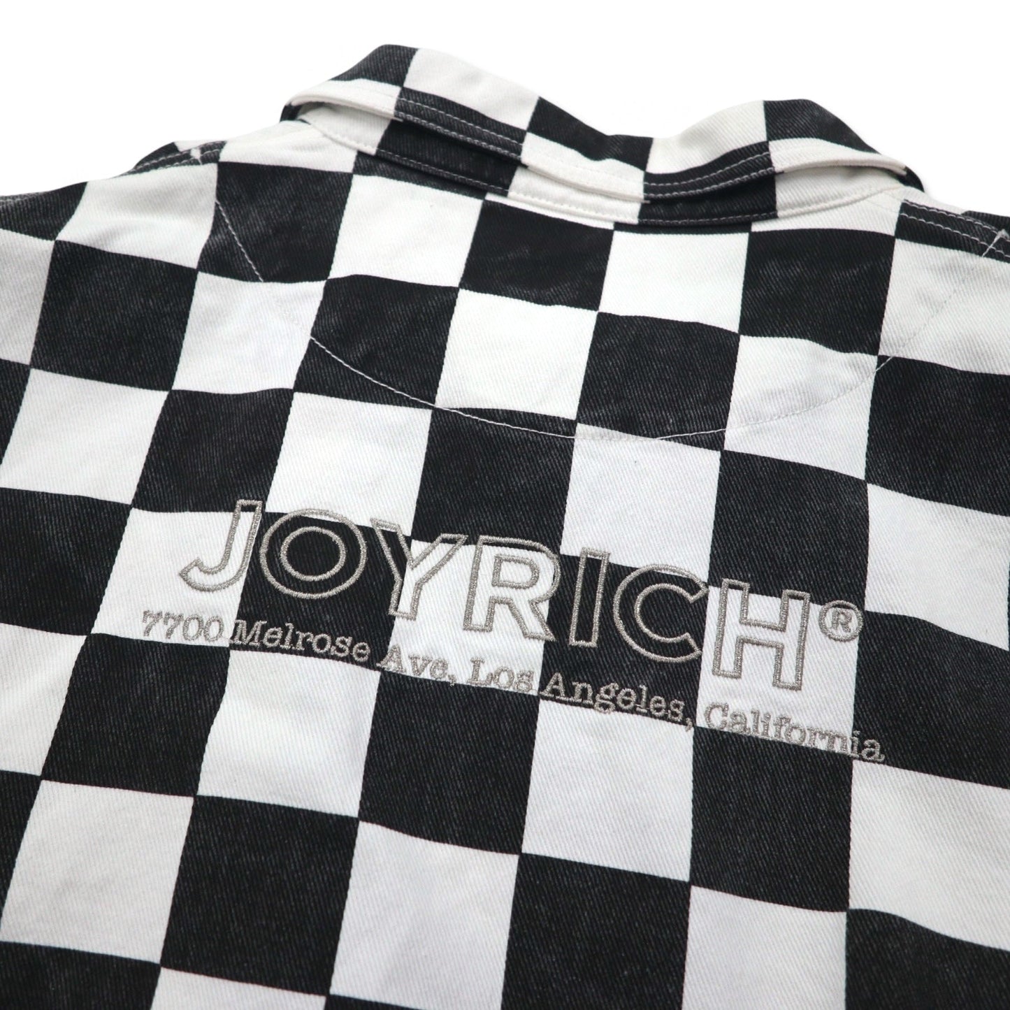 JOYRICH フラッグチェック デニム トラッカージャケット L ホワイト ブラック コットン