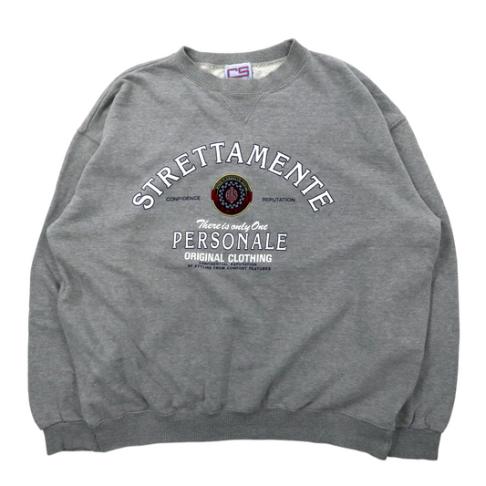 USA製 CRABLE SPORTSWEAR ビッグサイズ カレッジプリントスウェット XL グレー コットン 90年代