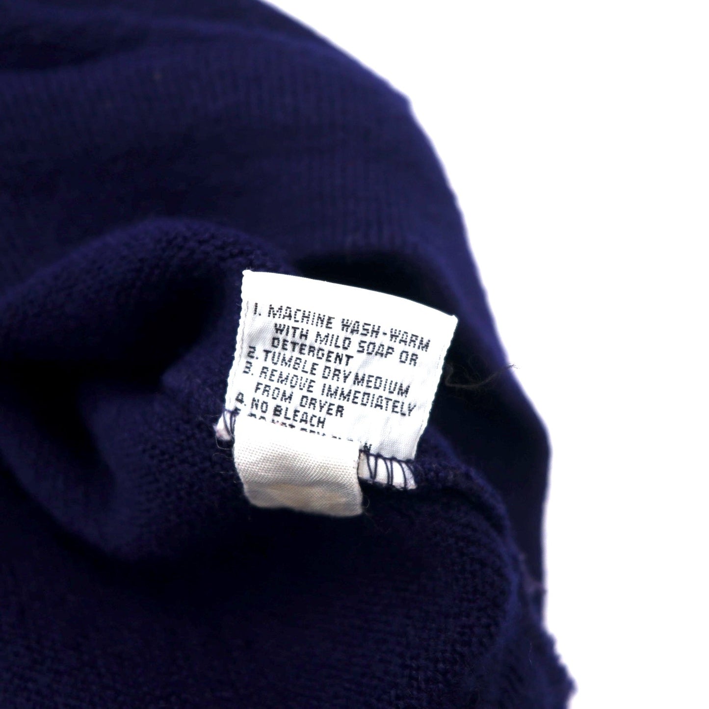 IZOD LACOSTE 70年代 糸巻きタグ Vネック アクリルニット セーター L ネイビー ワンポイントロゴ