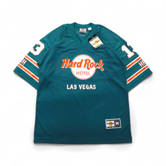 Hard Rock HOTEL 90年代 ゲームシャツ L グリーン ナイロン ロゴプリント ナンバリング デッドストック 未使用品