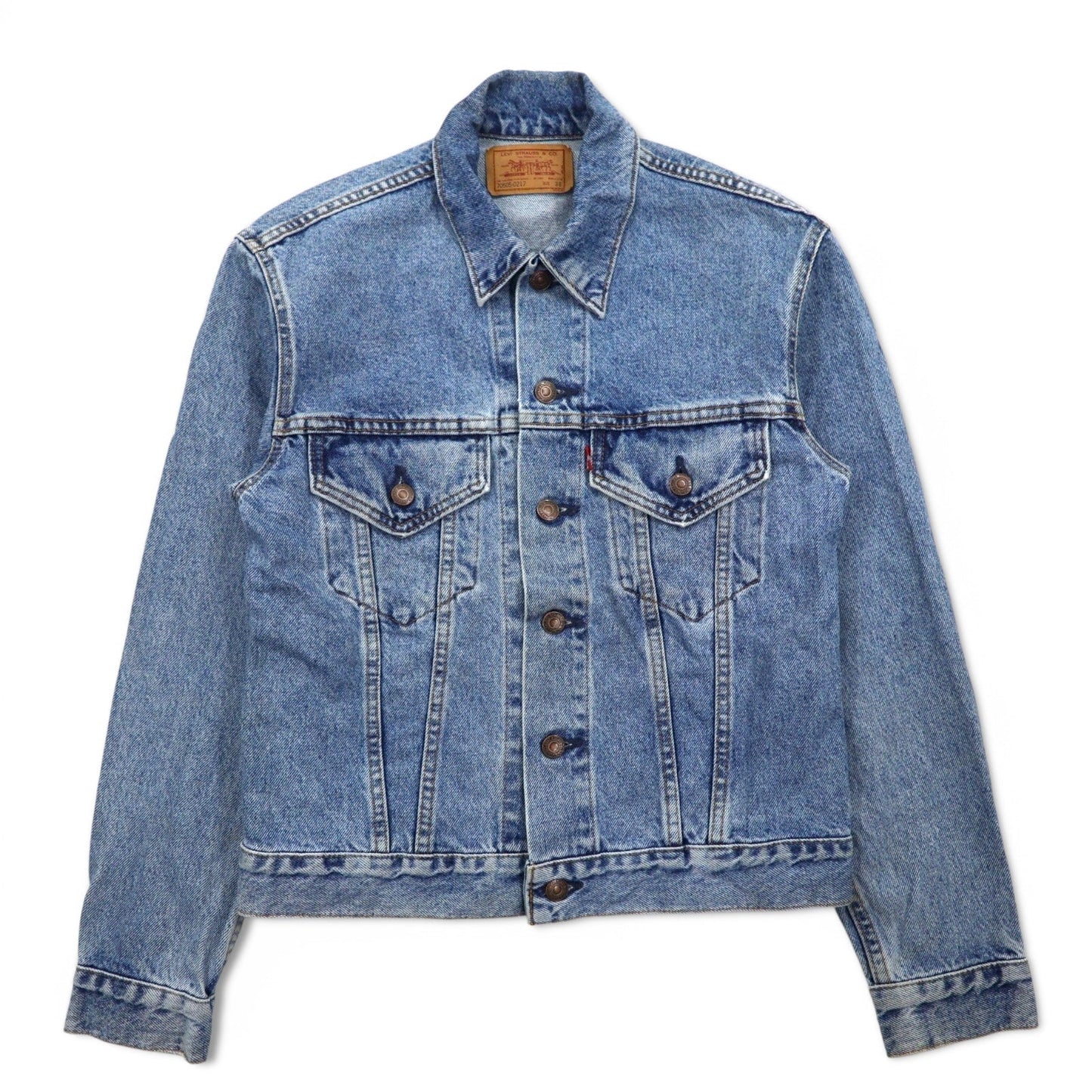 Levi's 90年代 USA製 デニムジャケット 4thタイプ Gジャン S インディゴ ブルー アイスウォッシュ 70505-0217 ボタン裏527