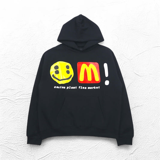 CACTUS PLANT FLEA MARKET × McDonalds 発泡プリント ヘビー パーカー CPFM Icons! Hoodie M ブラック 裏起毛 22AW