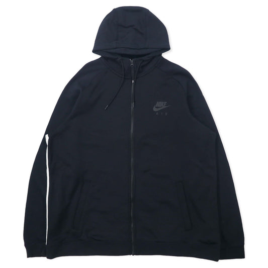 NIKE エアマックス ハイブリッド フルジップ フーディ パーカー XXL ブラック コットン Air Max Hybrid Full Zip Hoodie 805136-010