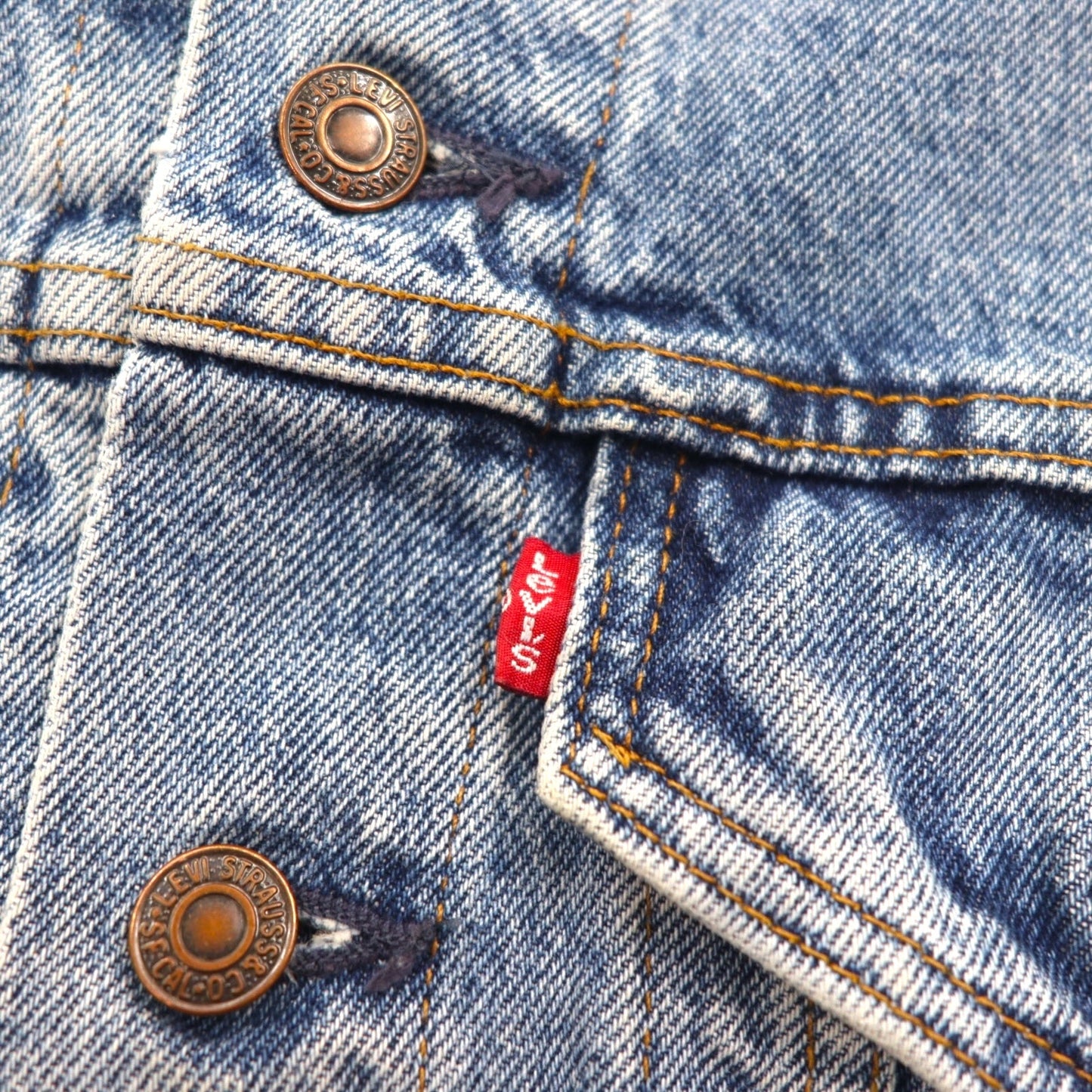 Levi's 90年代 USA製 デニムジャケット 4thタイプ Gジャン S インディゴ ブルー アイスウォッシュ 70505-0217 ボタン裏527