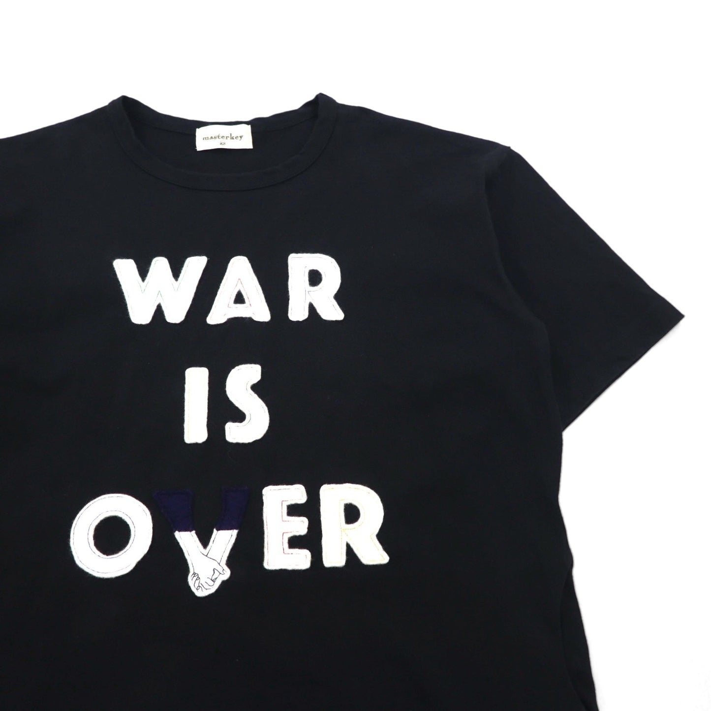masterkey ヘヴィーオンス ビッグ Tシャツ FREE ブラック コットン WAR IS OVER フェルトワッペン 日本製