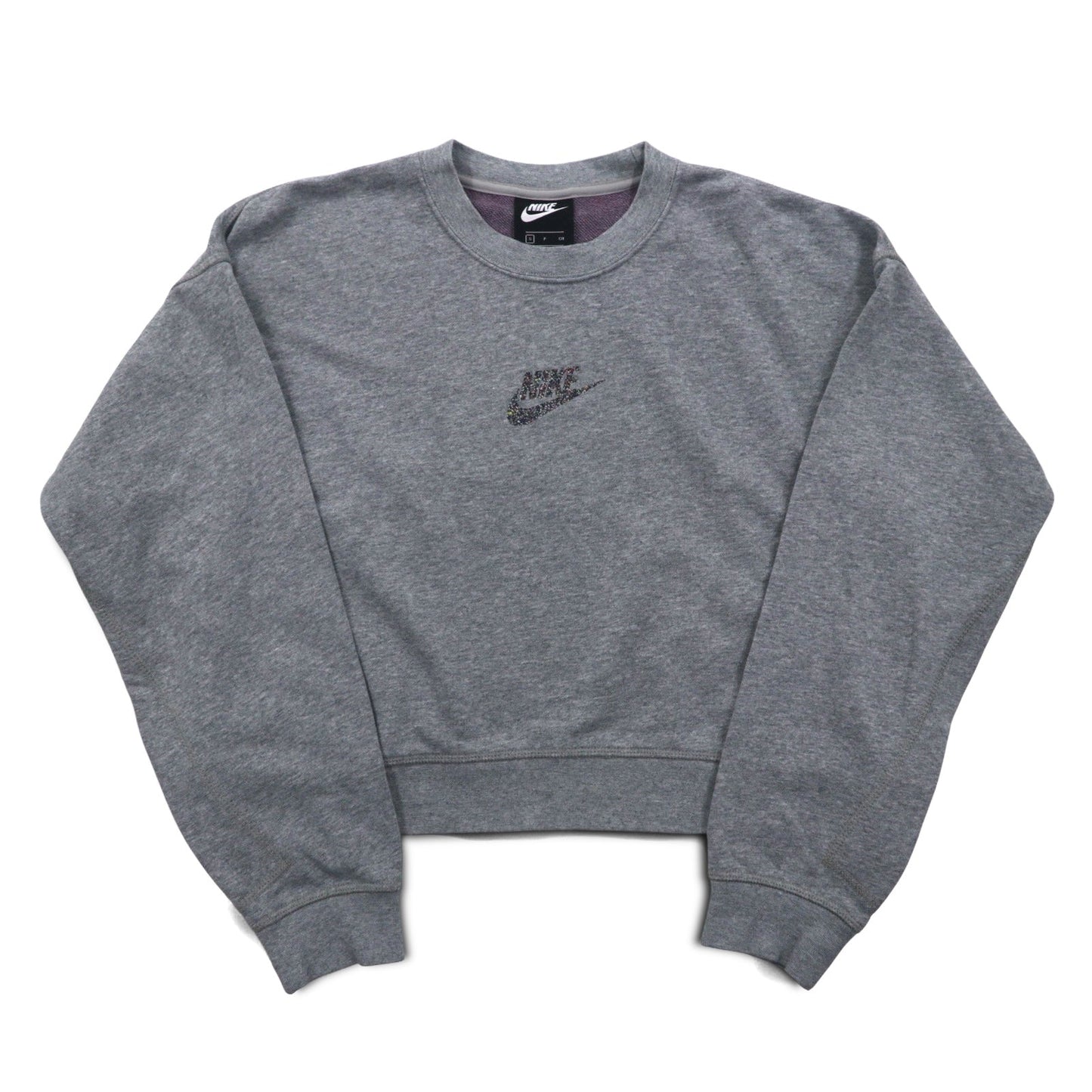 NIKE クロップド スウェット S グレー フレンチテリー センタースウォッシュ CU6404-063