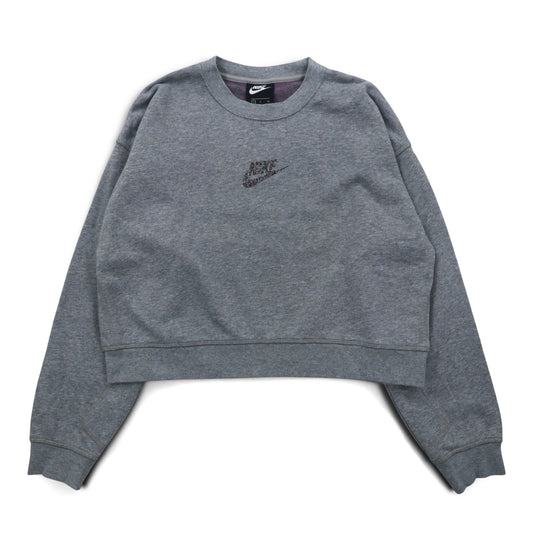 NIKE クロップド スウェット S グレー フレンチテリー センタースウォッシュ CU6404-063