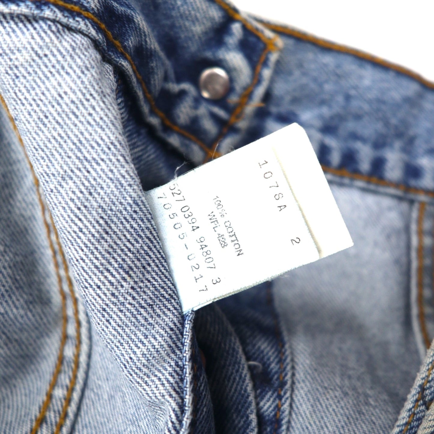Levi's 90年代 USA製 デニムジャケット 4thタイプ Gジャン S インディゴ ブルー アイスウォッシュ 70505-0217 ボタン裏527