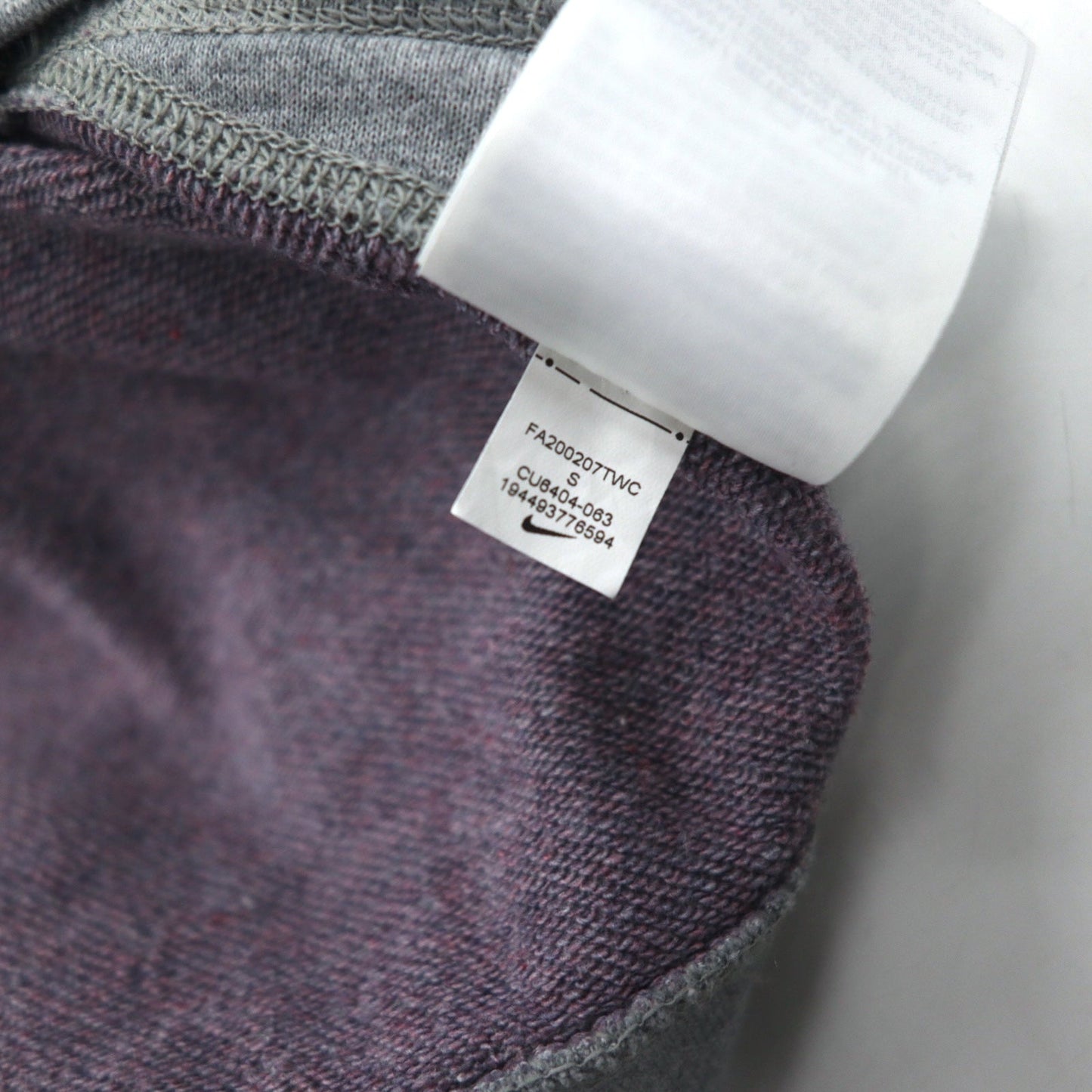 NIKE クロップド スウェット S グレー フレンチテリー センタースウォッシュ CU6404-063