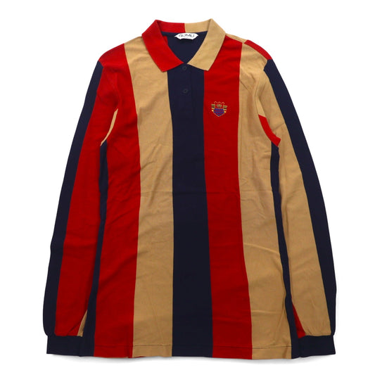 Vintage 90s Japan Made Rugby Shirt QUIMILI 長袖ポロシャツ ラガーシャツ L マルチカラー ストライプ 日本製