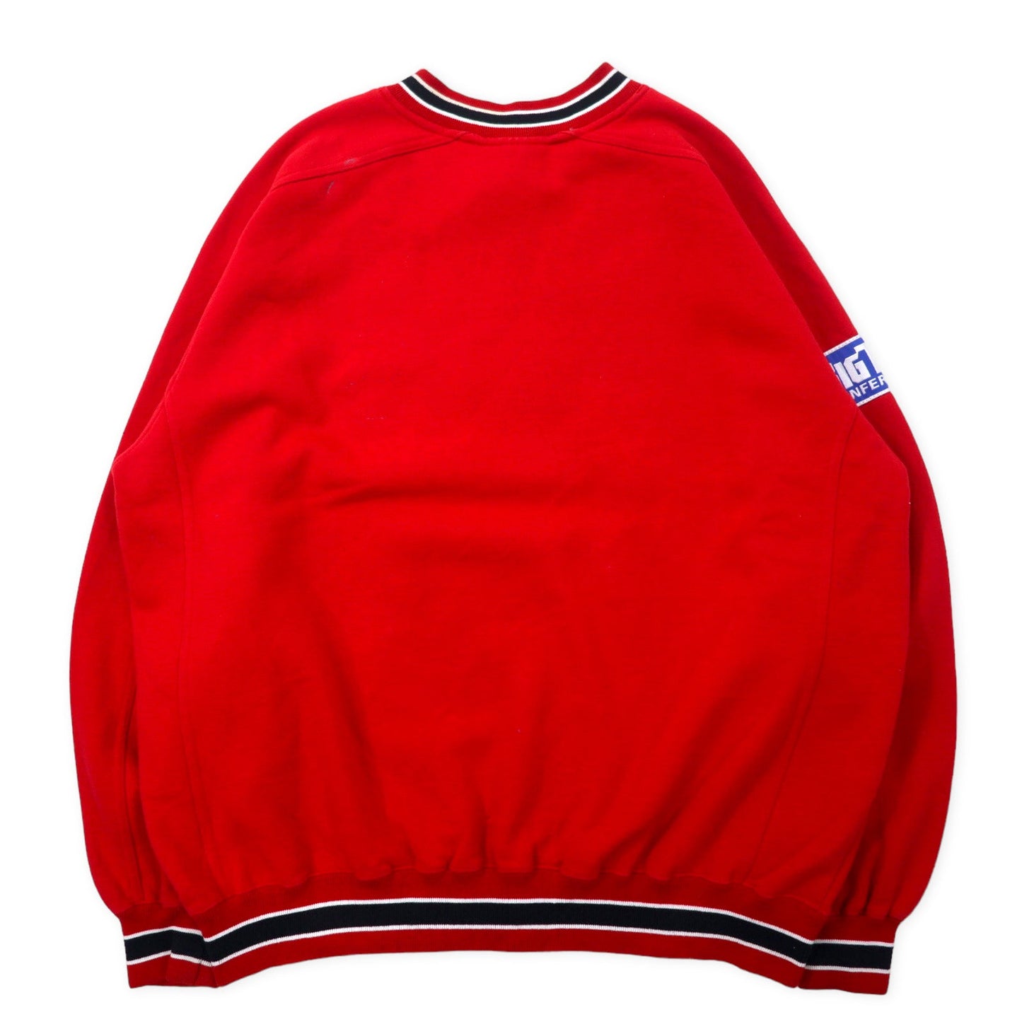 Lee SPORT 90年代 カレッジ刺繍 リブライン スウェット L レッド コットン ポリエステル 裏起毛 NCAA OHIO STATE BUCKEYES フットボール ビッグサイズ