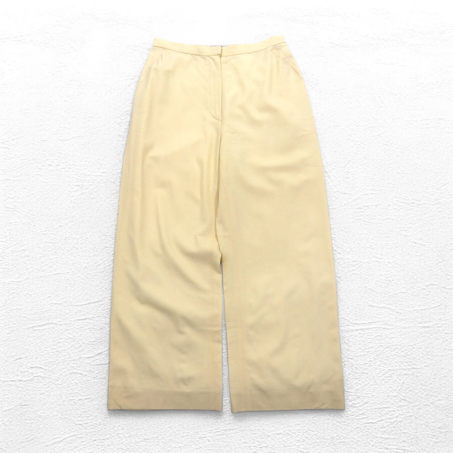 Salvatore Ferragamo イタリア製 ワイド フレア スラックスパンツ L ベージュ ウール