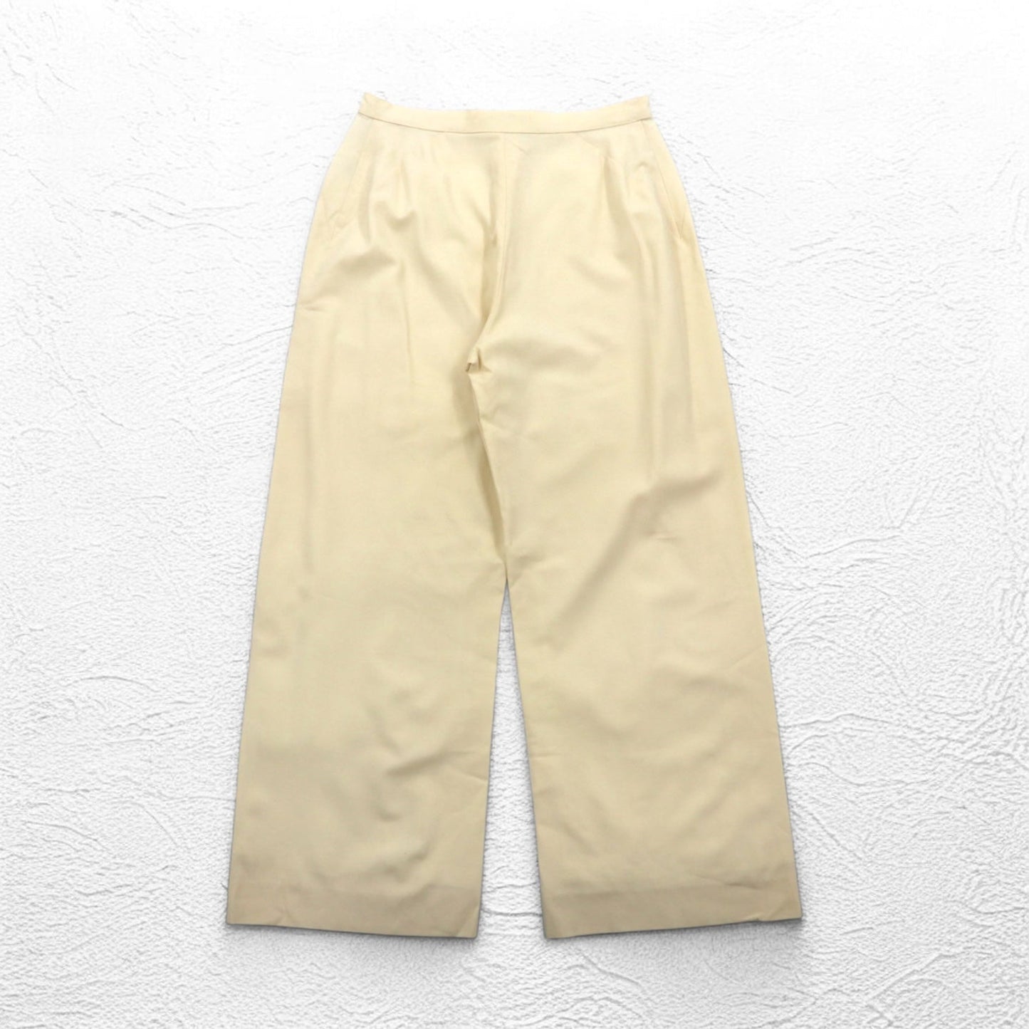 Salvatore Ferragamo イタリア製 ワイド フレア スラックスパンツ L ベージュ ウール