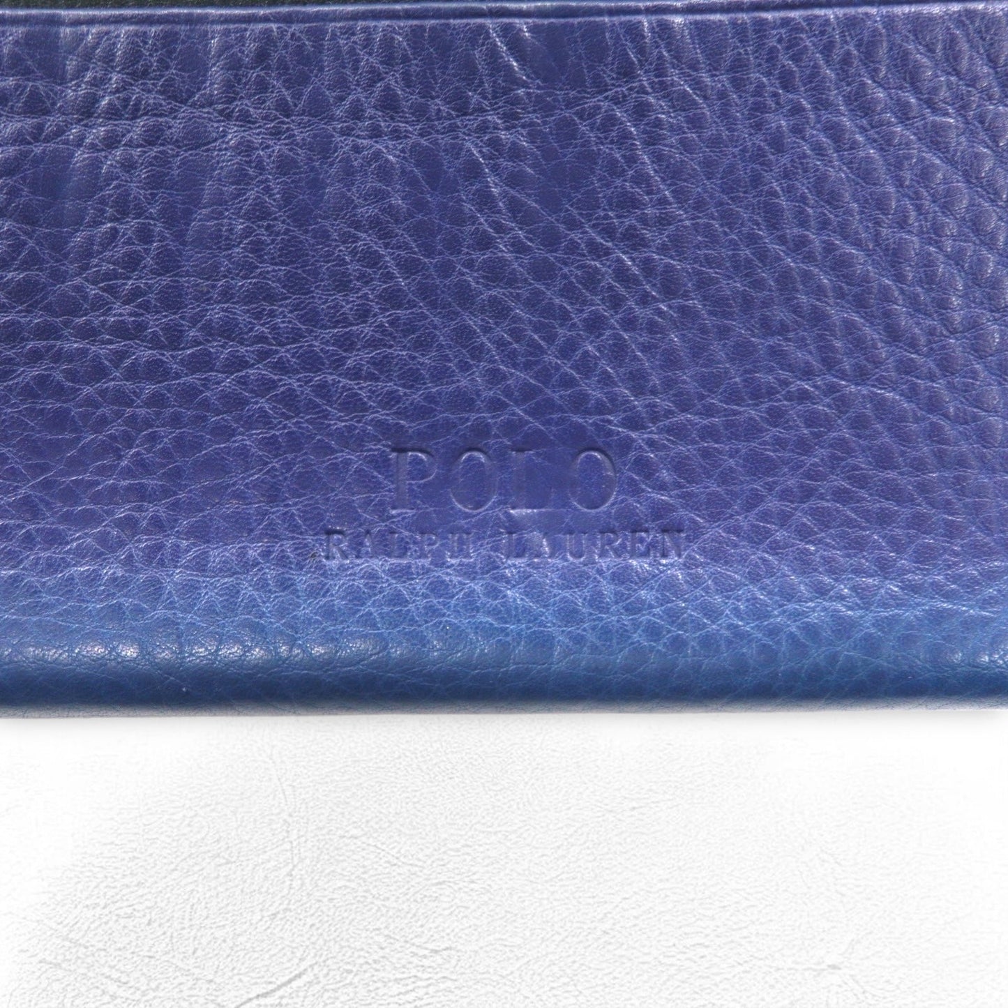 POLO RALPH LAUREN 長財布 ネイビー レザー シボ革
