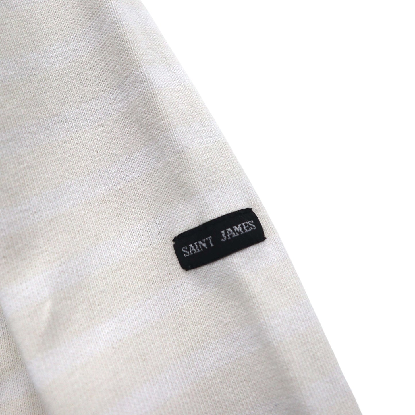 SAINT JAMES ボーダー バスクシャツ ロングスリーブ Tシャツ L ホワイト ベージュ ボートネック フランス製