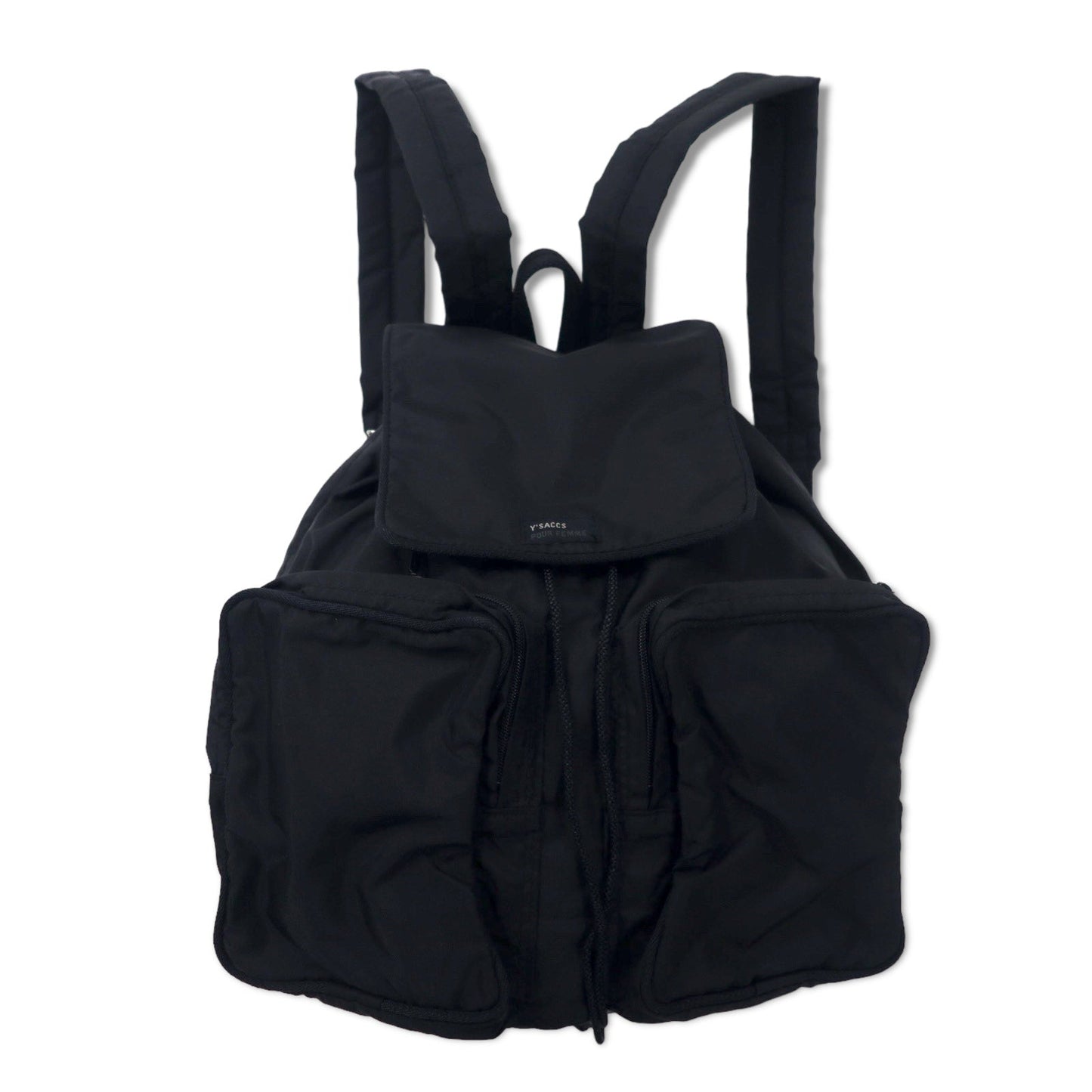 Y'SACCS POUR FEMME ( YOHJI YAMAMOTO ) ナイロン ミニリュック 巾着 ブラック 日本製
