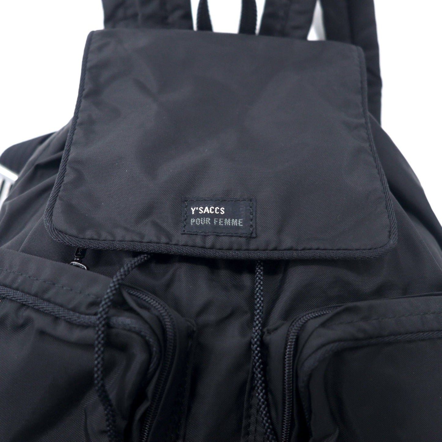 Y'SACCS POUR FEMME ( YOHJI YAMAMOTO ) ナイロン ミニリュック 巾着 ブラック 日本製