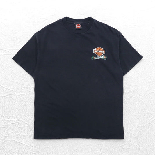 HARLEY DAVIDSON ジャマイカ JAMAICA バックプリント Tシャツ XL ブラック ピンナップガール