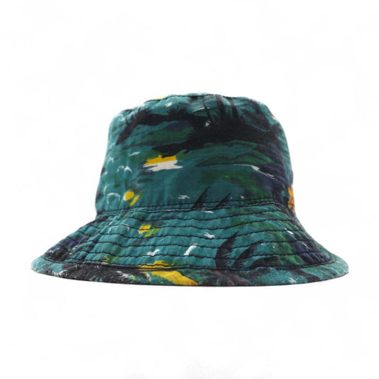 NEW YORK HAT Co. USA製 ビーチモチーフ バケットハット L グリーン 総柄 コットン