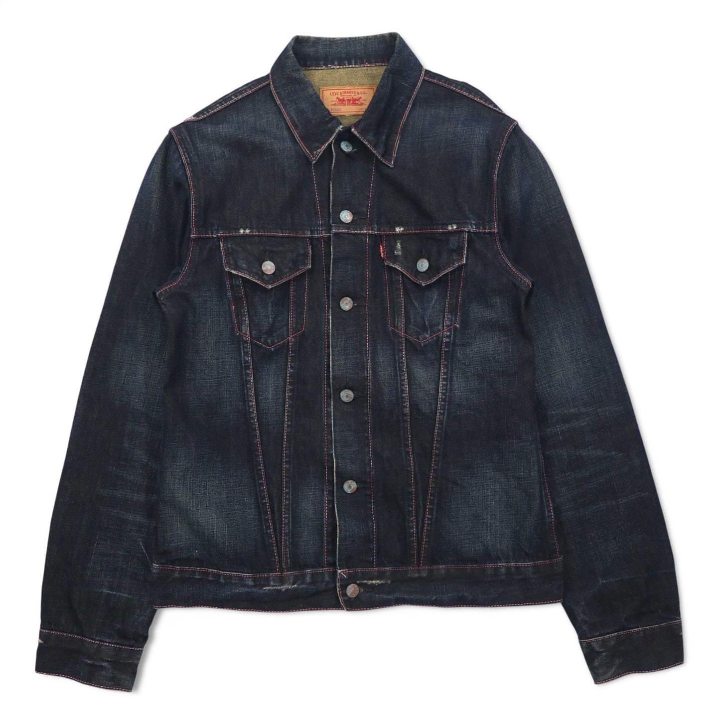 Levi's 00年代 70505 4th タイプ デニムジャケット Gジャン XL インディゴ ブルー ダメージ加工