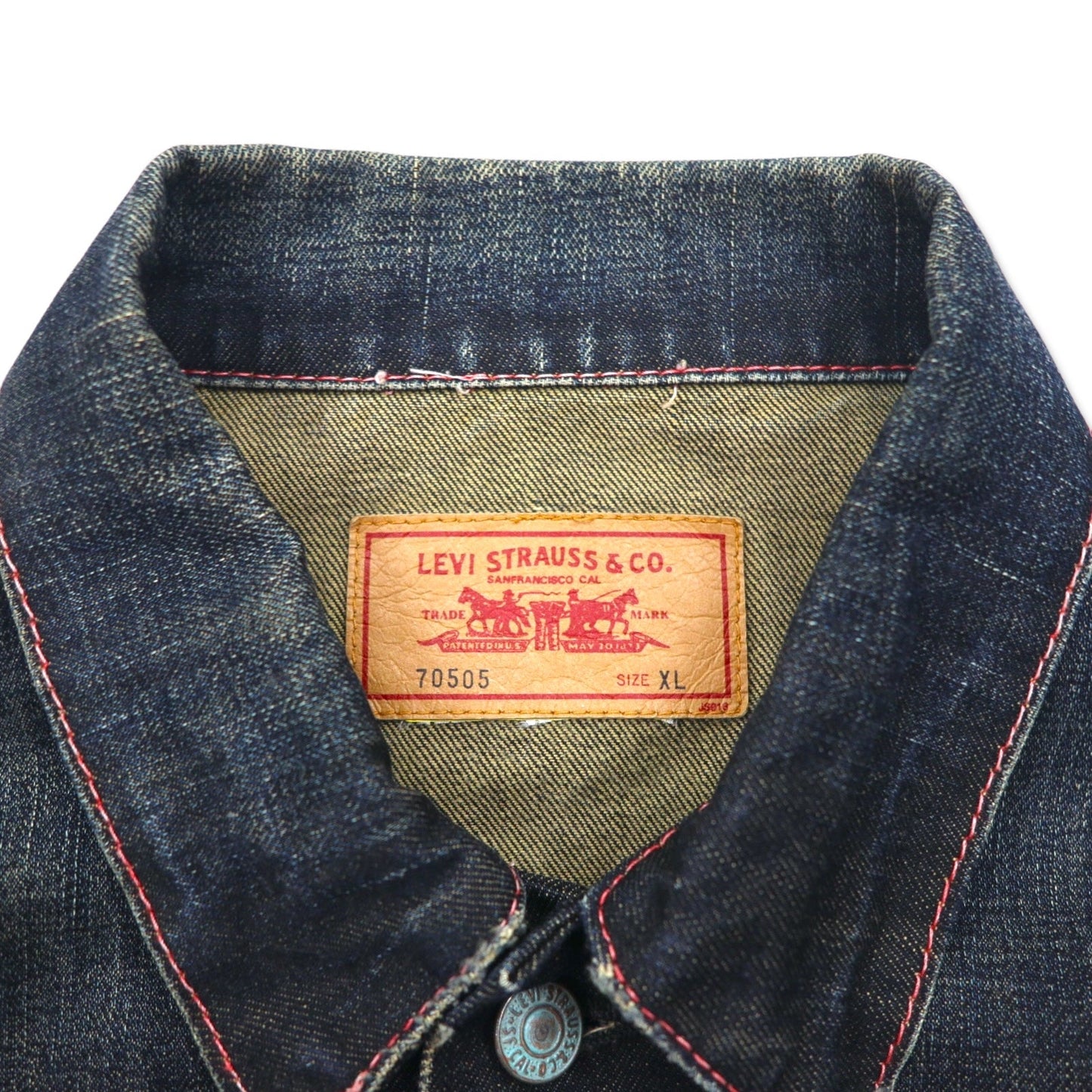 Levi's 00年代 70505 4th タイプ デニムジャケット Gジャン XL インディゴ ブルー ダメージ加工