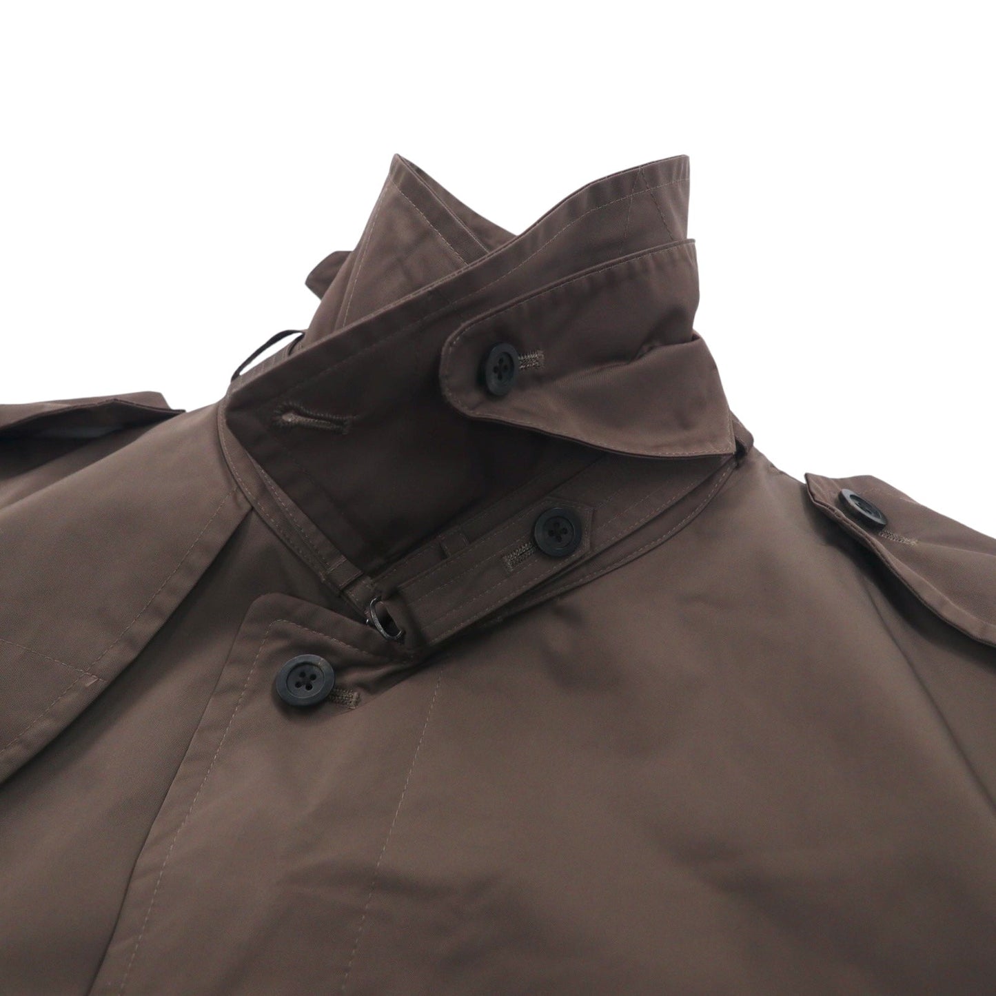 SANYO ソロテックス ミリタリー トレンチコート M カーキ チンストラップ エポレット ベルト付き