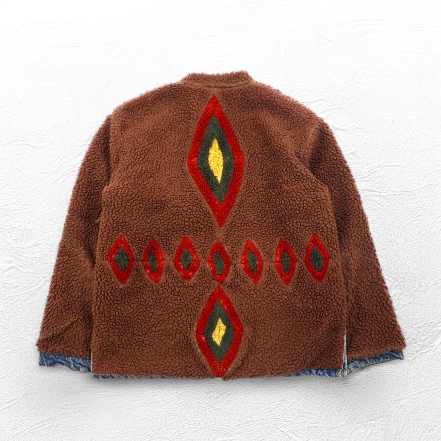 MASH × Phatee チベタンジャケット リバーシブル 作務衣 ボア デニムジャケット M ブルー ブラウン