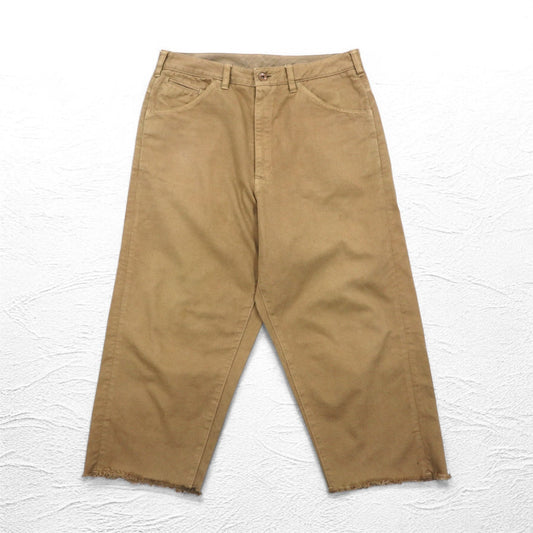 bukht カットオフ ワイド テーパード チノパンツ M ベージュ コットン 日本製