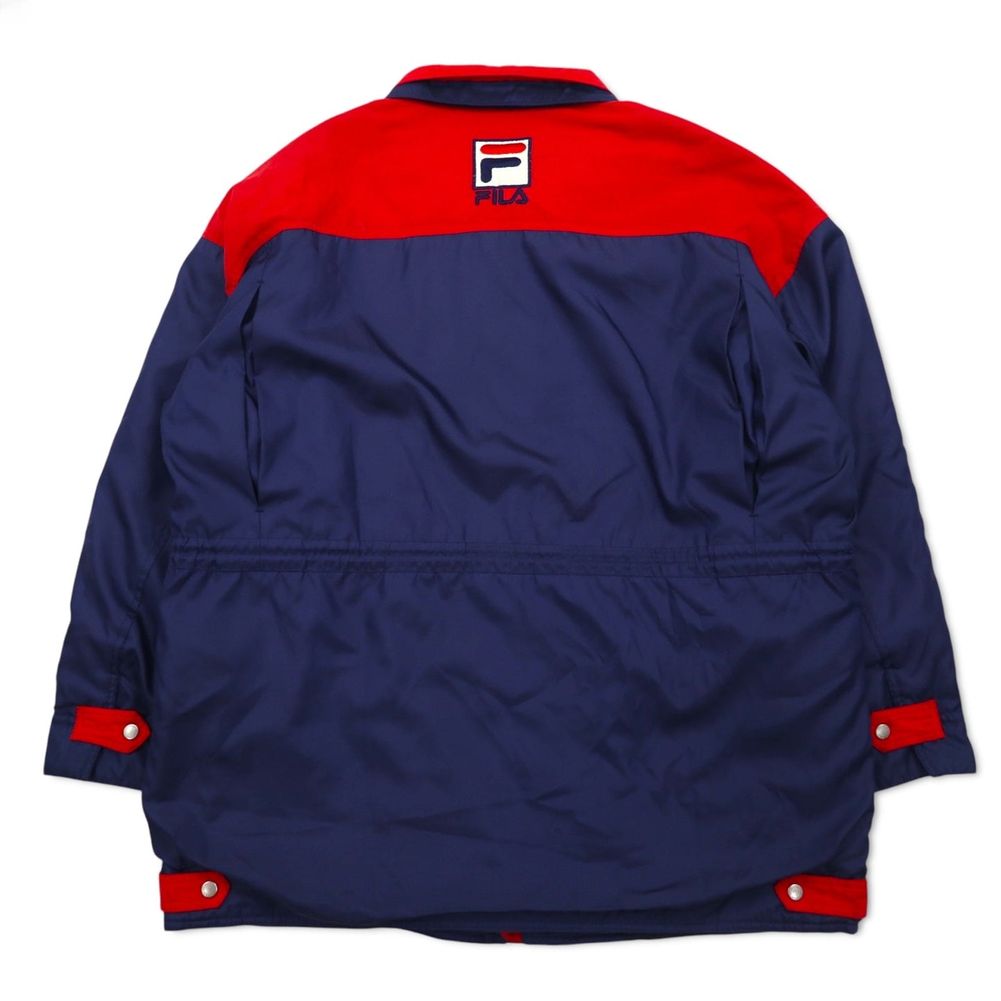 FILA 90年代 セーリングジャケット XL ネイビー ポリエステル ドローコード キルティングライナー