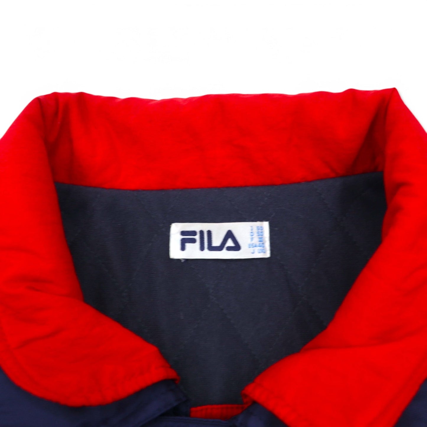 FILA 90年代 セーリングジャケット XL ネイビー ポリエステル ドローコード キルティングライナー