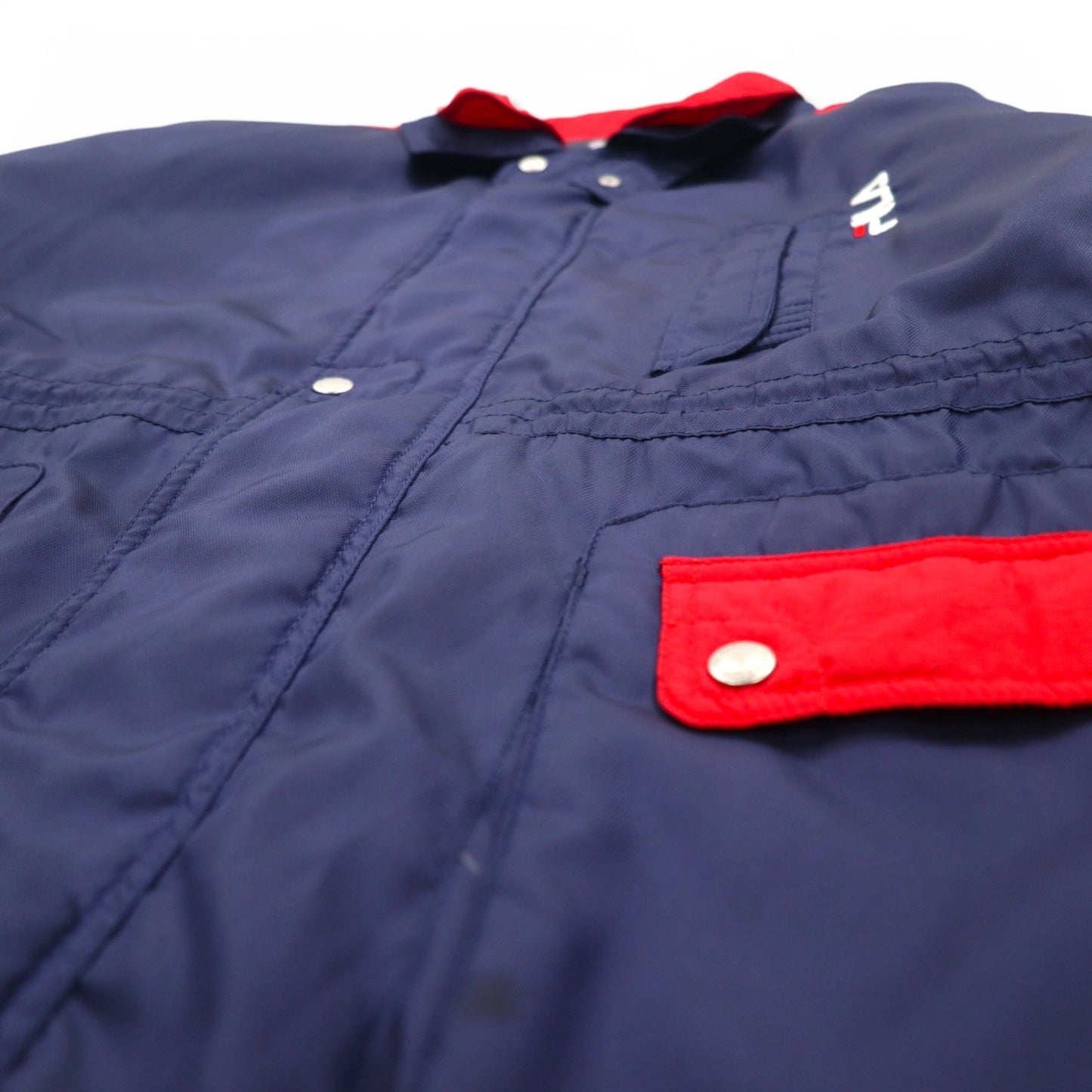 FILA 90年代 セーリングジャケット XL ネイビー ポリエステル ドローコード キルティングライナー