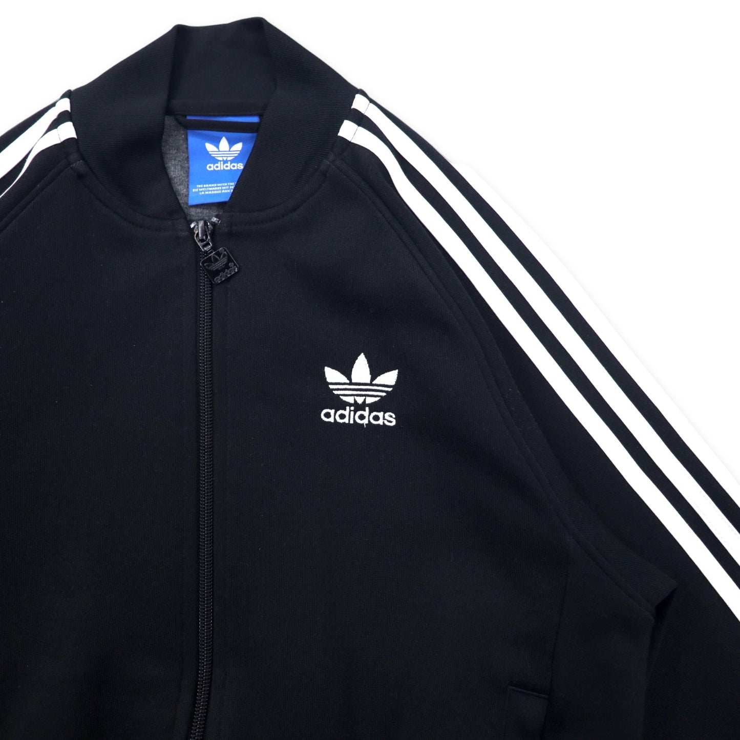adidas originals ATP型 スーパースター トラックジャケット ジャージ S ブラック 3ストライプ トレフォイルロゴ刺繍 BK5921