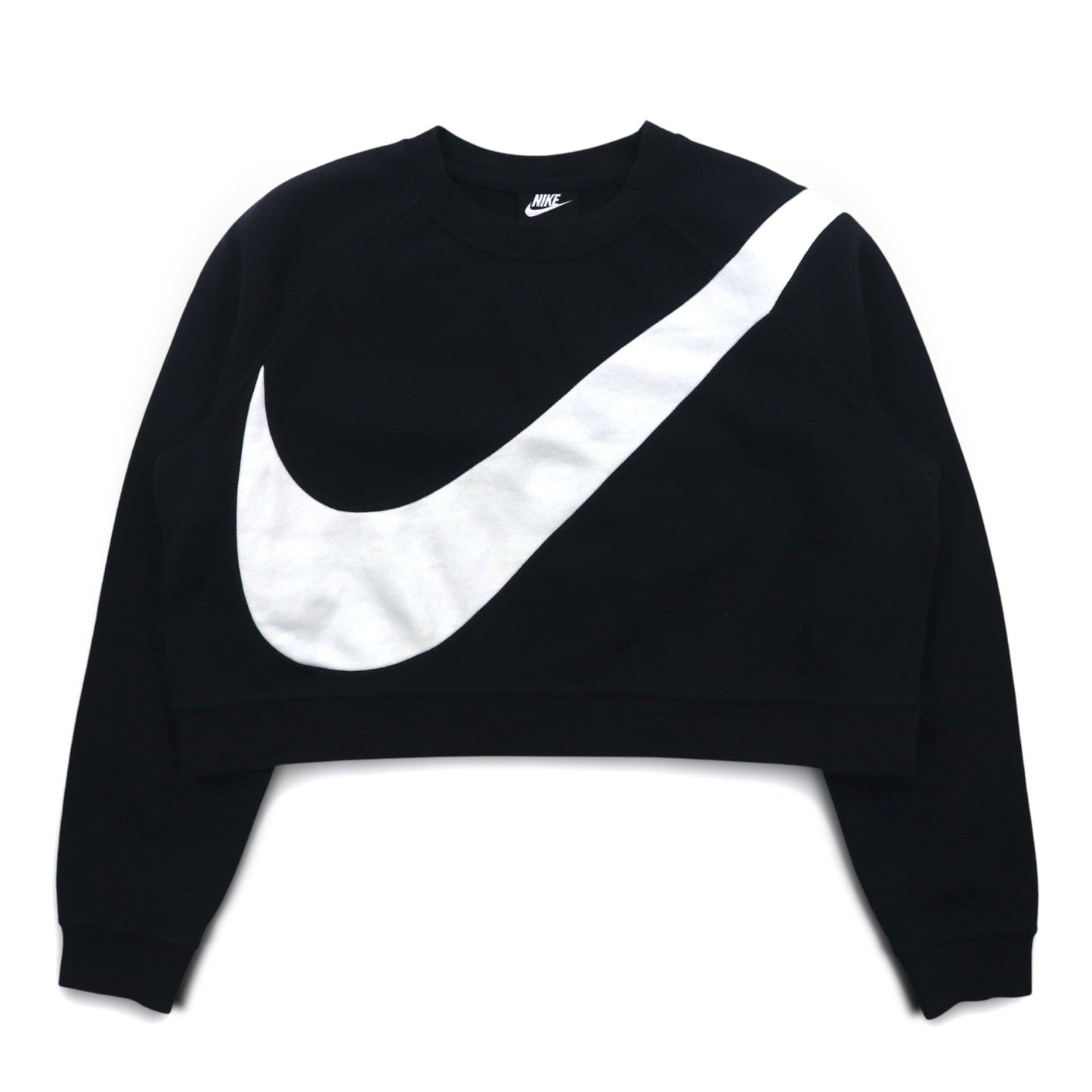 NIKE クロップド スウェット M ブラック 裏起毛 SWOOSH BB CREW FLEECE BV3934-011